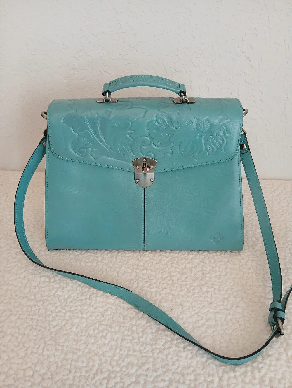 Patricia Nash Brailes Top Handle In Blue Grass